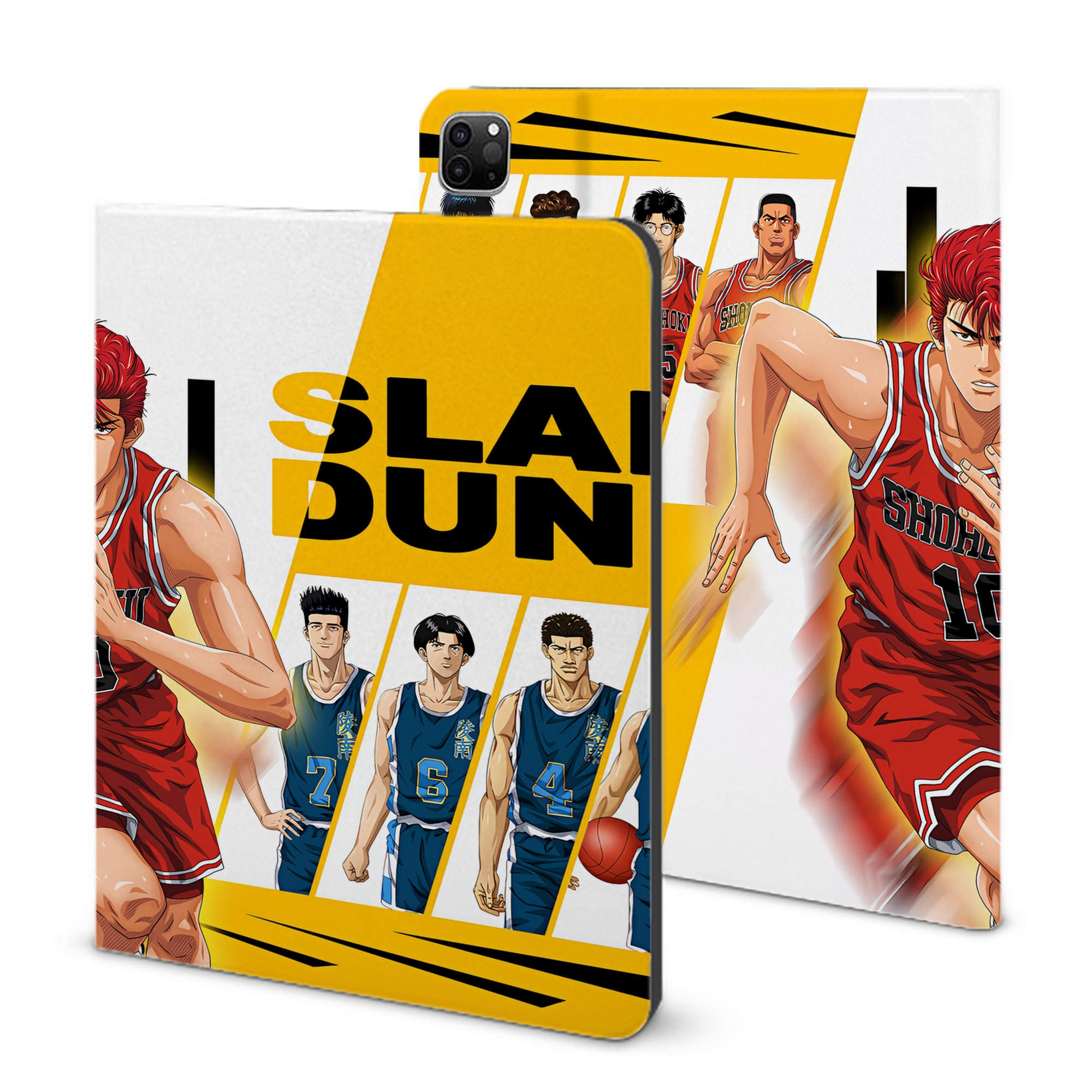 （画像用） SLAM DUNK／スラムダンク IPad ケース ブック型 PUレザー TPU 耐衝撃 軽量 薄型 ペン収納なし 全面保護 IPad 各モデル対応